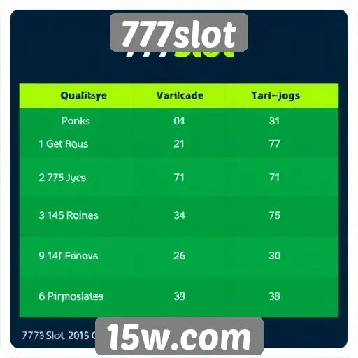 Comparação de 777slot com concorrentes do setor